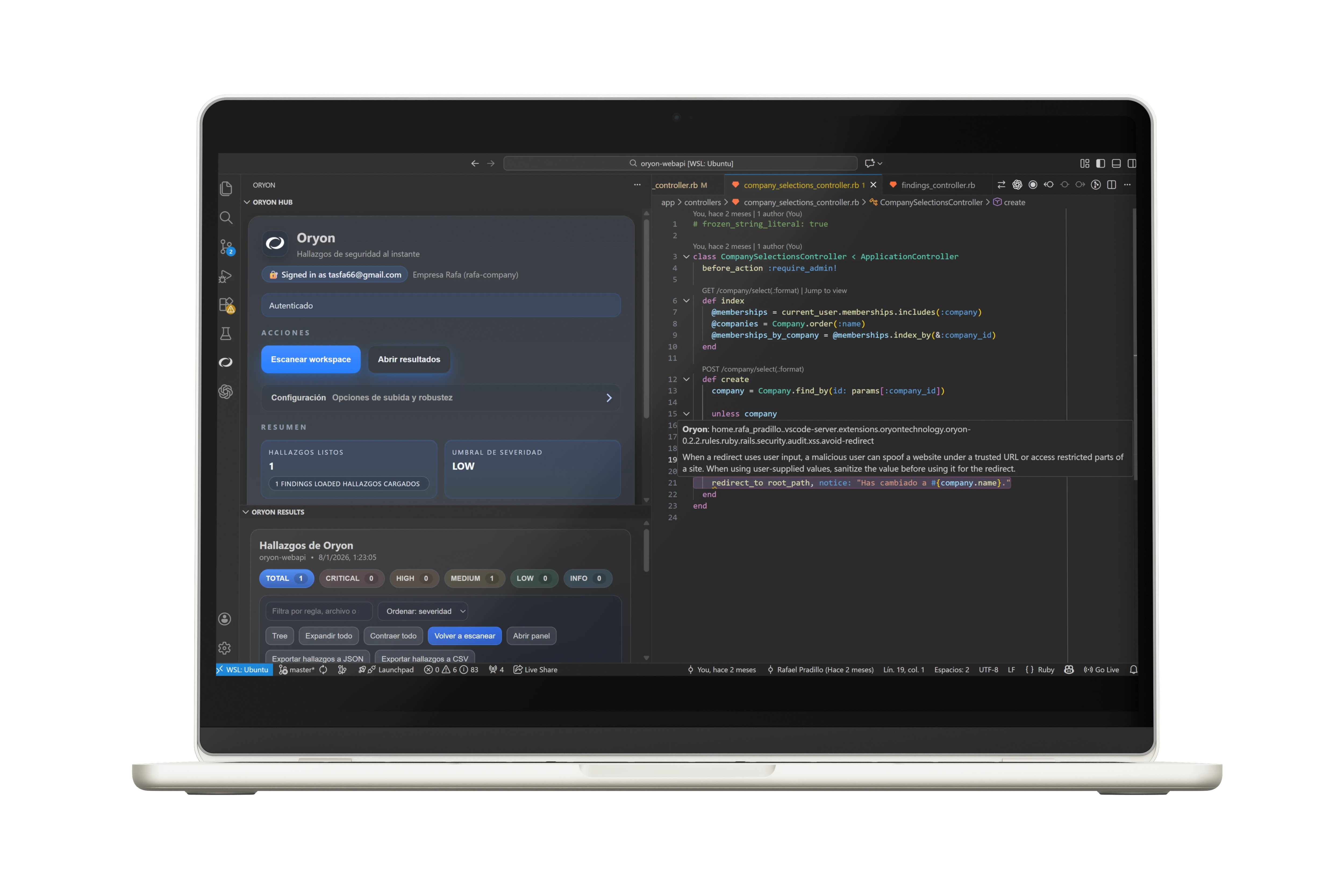 Oryon Workspace VS Code